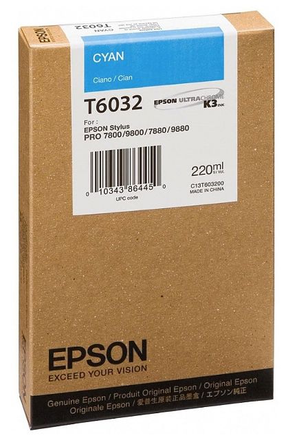 Картридж Epson T6032 (C13T603200) Голубой